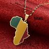 Africa Map Pendant Necklaces African of Maps Jewelry Charms Gold Color Africa Map Neckalce (Mali Gold) view 2