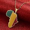 Africa Map Pendant Necklaces African of Maps Jewelry Charms Gold Color Africa Map Neckalce (Mali Gold) view 3