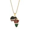 Africa Map Pendant Necklaces African of Maps Jewelry Charms Gold Color Africa Map Neckalce (Kenya Gold) view 1