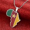 Africa Map Pendant Necklaces African of Maps Jewelry Charms Gold Color Africa Map Neckalce (Cameroon Silver) view 2