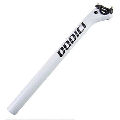 clhjinruoliu Full Carbon Fiber Bicycle Seatpost 350/400Mm Adjustable Offset Seatpost Mountain Bike Seat Post for MTB Road Bike BMX,White,27.2x400MM
