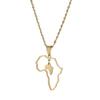 Africa Map Pendant Necklaces African of Maps Jewelry Charms Gold Color Africa Map Neckalce (Heart Map) view 1