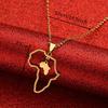Africa Map Pendant Necklaces African of Maps Jewelry Charms Gold Color Africa Map Neckalce (Heart Map) view 2