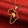 Africa Map Pendant Necklaces African of Maps Jewelry Charms Gold Color Africa Map Neckalce (Heart Map) view 3