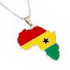 Africa Map Pendant Necklaces African of Maps Jewelry Charms Gold Color Africa Map Neckalce (Ghana Silver) view 1