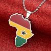 Africa Map Pendant Necklaces African of Maps Jewelry Charms Gold Color Africa Map Neckalce (Ghana Silver) view 2