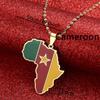 Africa Map Pendant Necklaces African of Maps Jewelry Charms Gold Color Africa Map Neckalce (Cameroon Gold) view 2