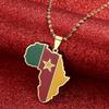 Africa Map Pendant Necklaces African of Maps Jewelry Charms Gold Color Africa Map Neckalce (Cameroon Gold) view 3