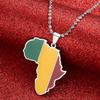 Africa Map Pendant Necklaces African of Maps Jewelry Charms Gold Color Africa Map Neckalce (Mali Silver) view 2