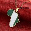 Africa Map Pendant Necklaces African of Maps Jewelry Charms Gold Color Africa Map Neckalce (Nigeria Gold) view 2
