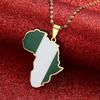 Africa Map Pendant Necklaces African of Maps Jewelry Charms Gold Color Africa Map Neckalce (Nigeria Gold) view 3