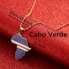 Africa Map Pendant Necklaces African of Maps Jewelry Charms Gold Color Africa Map Neckalce (Cabo Verde Gold) view 2