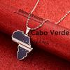 Africa Map Pendant Necklaces African of Maps Jewelry Charms Gold Color Africa Map Neckalce (Cabo Verde Silver) view 2