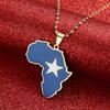 Africa Map Pendant Necklaces African of Maps Jewelry Charms Gold Color Africa Map Neckalce (Somalia Gold) view 3