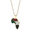 Africa Map Pendant Necklaces African of Maps Jewelry Charms Gold Color Africa Map Neckalce (Sudan Gold) view 1