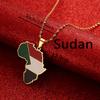 Africa Map Pendant Necklaces African of Maps Jewelry Charms Gold Color Africa Map Neckalce (Sudan Gold) view 2