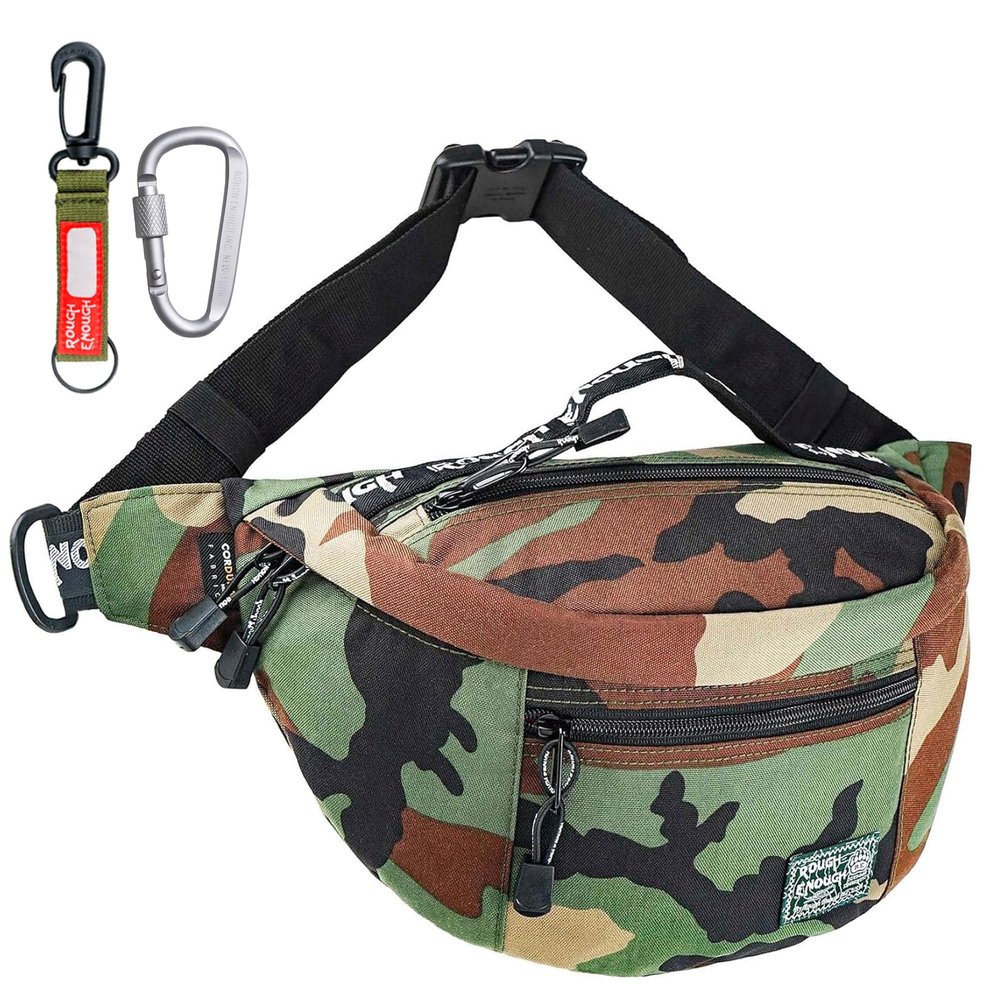 Rough Enough Tactical Fanny Pack for Men Lightweight Waterproof Waist Bag Crossbody for Dog Walking Hiking Hunting (Camo)