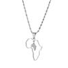 Africa Map Pendant Necklaces African of Maps Jewelry Charms Gold Color Africa Map Neckalce (Heart Map Silver) view 1
