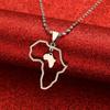 Africa Map Pendant Necklaces African of Maps Jewelry Charms Gold Color Africa Map Neckalce (Heart Map Silver) view 2