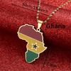 Africa Map Pendant Necklaces African of Maps Jewelry Charms Gold Color Africa Map Neckalce (Ghana Gold) view 2