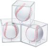 Duoleda 3 Pieces Baseball Display Case UV Protected Acrylic Baseball Square Cube Holder Clear Cube Baseball Display Box for Universal Size Baseball Memorabilia Showcase Autograph Ball Protector view 1