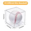 Duoleda 3 Pieces Baseball Display Case UV Protected Acrylic Baseball Square Cube Holder Clear Cube Baseball Display Box for Universal Size Baseball Memorabilia Showcase Autograph Ball Protector view 2