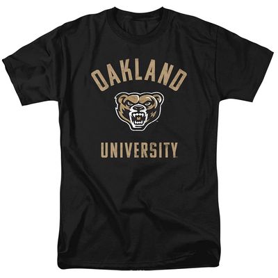 Oakland University Official Golden Grizzlies Logo Unisex Adult T-Shirt, Black, 4X-Large
