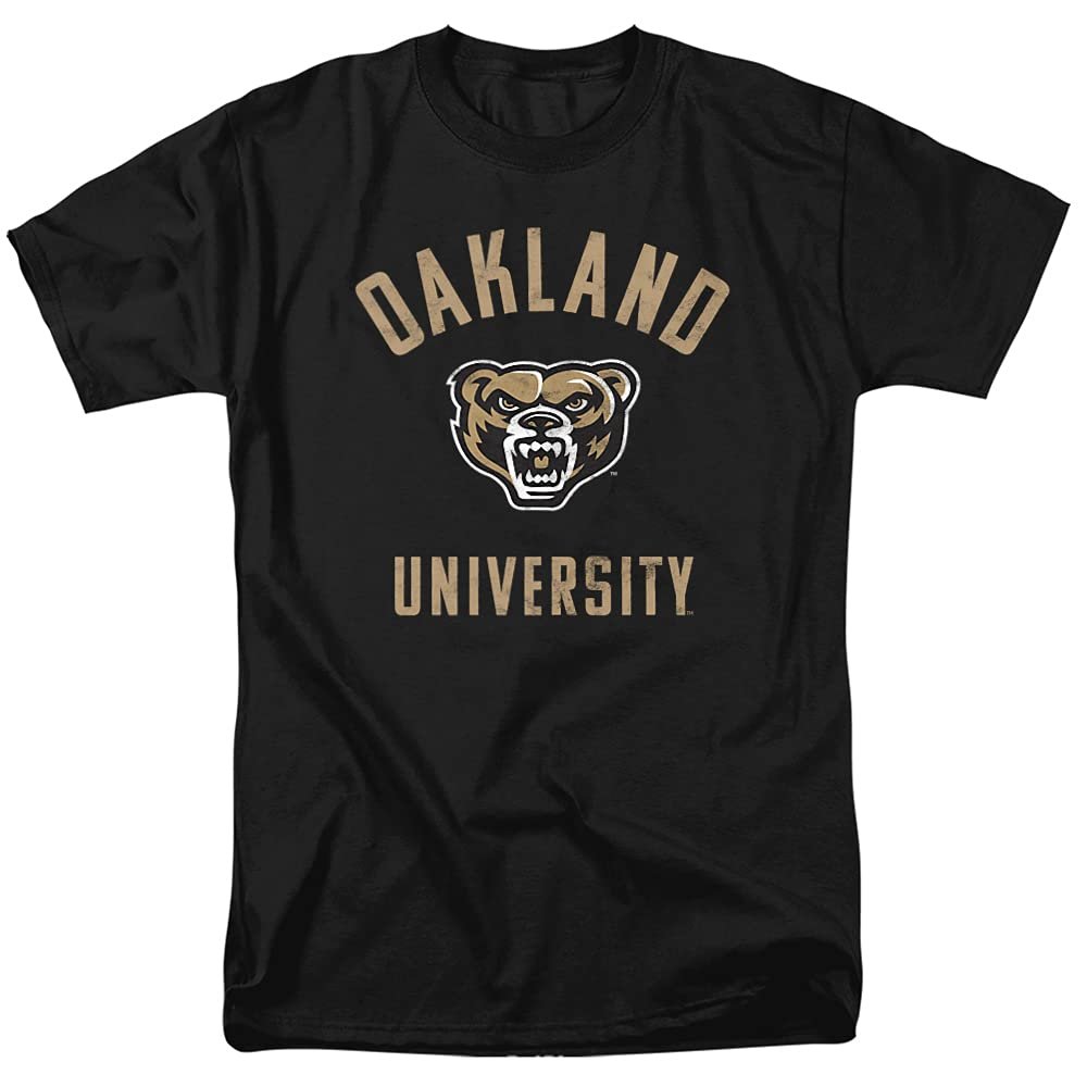 Oakland University Official Golden Grizzlies Logo Unisex Adult T-Shirt, Black, 4X-Large