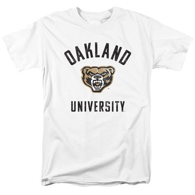 Oakland University Official Golden Grizzlies Logo Unisex Adult T-Shirt, White, 4X-Large