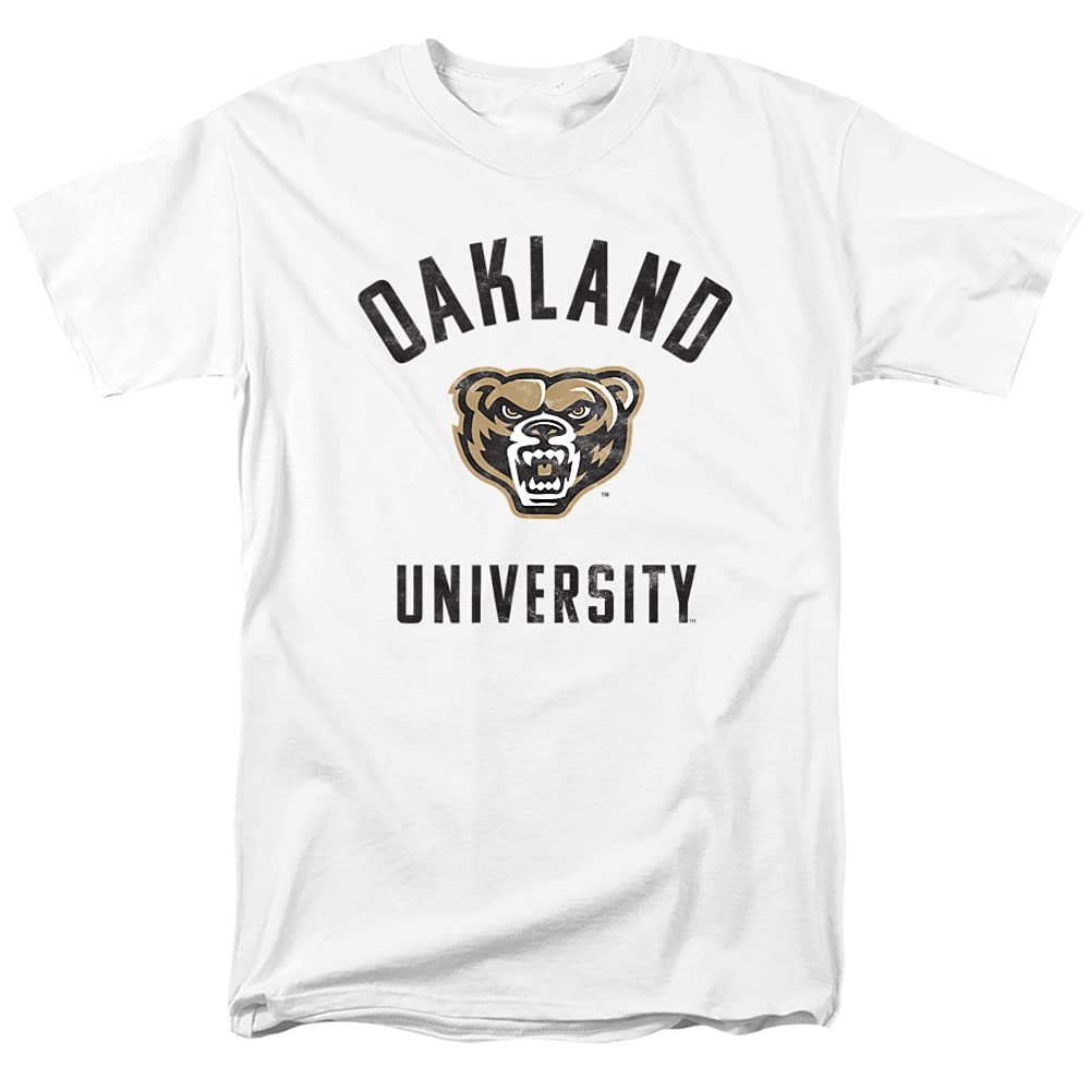 Oakland University Official Golden Grizzlies Logo Unisex Adult T-Shirt, White, 4X-Large