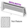 Pevo Sports 6.5x12 Hexagonal Soccer Goal Net - 4mm Hex HTPP - Heavy Duty - 6.5' x 12' x 3' x 6', White view 2