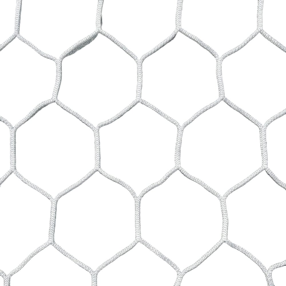 PEVO Sports 8x24 Hexagonal Soccer Goal Net - 4mm Hex Knotless HTPP - Heavy Duty - 8' x 24' x 3' x 8'