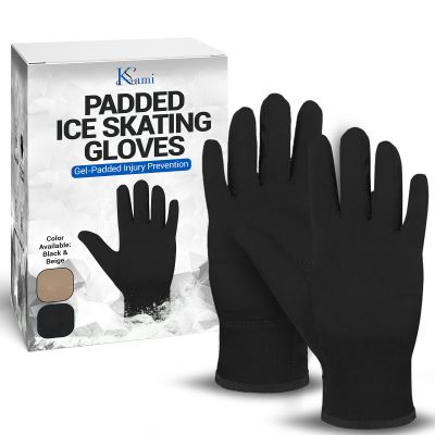 Kami-So Figure Skating Gloves for Competition | Ice Skating Gloves for Women | Gel Wrist Support | Padded Thermal Wear | Figure Skate Practice Gear and Accessories | Black | Small Waterproof