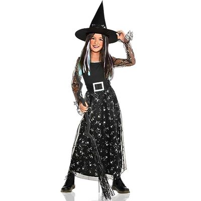 Bewitching Beauty Costume Set - Large (12-14) - Black & White Lace & Satin, Alluring & Enchanting Design - Perfect for Themed-Parties