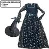 Bewitching Beauty Costume Set - Large (12-14) - Black & White Lace & Satin, Alluring & Enchanting Design - Perfect for Themed-Parties view 2