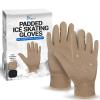 Kami-So Figure Skating Rhinestone Gloves for Competition & Practice | Skate Gloves with Gel Wrist Support, Crystals | Figure Skating Accessories, Padded Thermal Wear | Beige | Small Waterproof view 1
