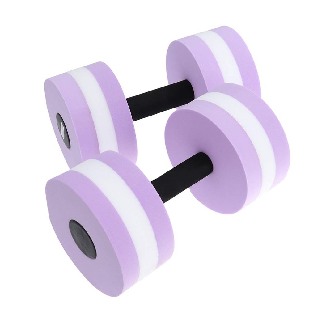 1Pcs Aquatic Exercise Equipment High- Density EVA- Foam Dumbbell Set Water Weight Water Aerobics Pool Fitness (Purple)
