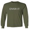 0378. Over it Funny Cool Graphic Printed Men's Long Sleeve t Shirt (Olive, Large) view 1