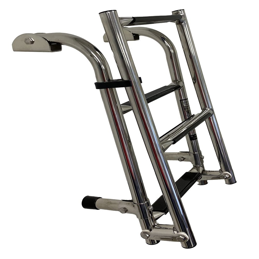 classAcustoms 4 Step Folding Boat Ladder | Stainless Steel | 300 lb Capacity | 34.5" Max Height