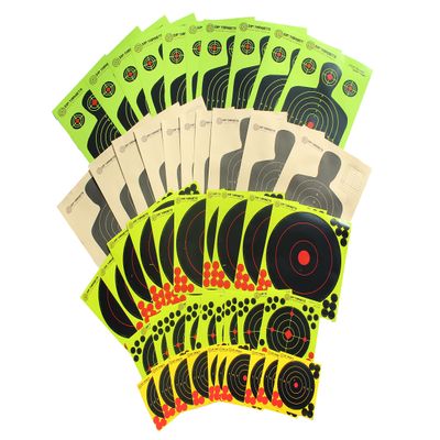 50 Pack Assortment of Shooting Targets Zip Targets