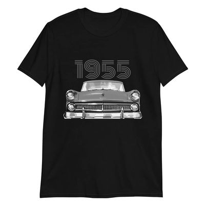 1955 Fairlane American Antique Classic Car Short-Sleeve Unisex T-Shirt Black