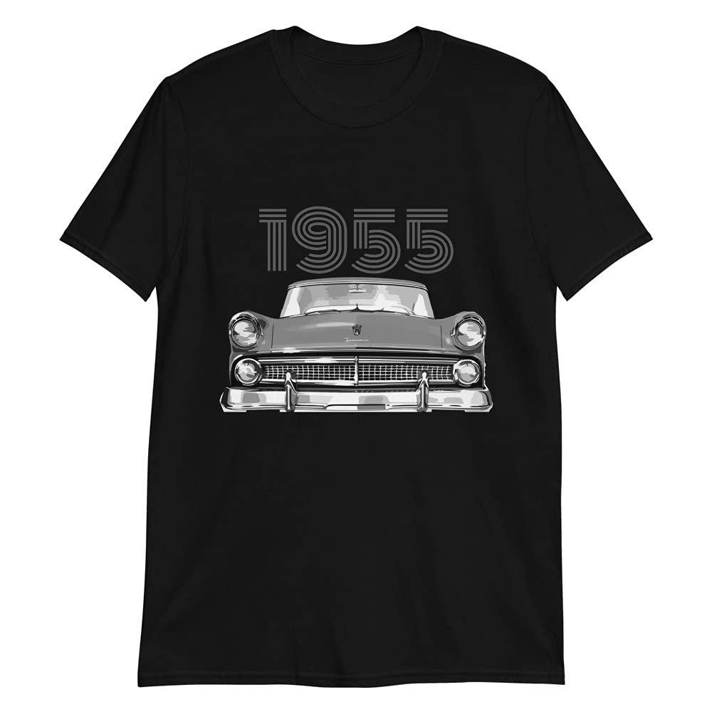 1955 Fairlane American Antique Classic Car Short-Sleeve Unisex T-Shirt Black