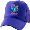 ALLNTRENDS Adult Trucker Hat Trouble Never Looked So Cute Pink Embroidered Vacation Baseball Cap Adjustable Summer Mesh Back (Purple) view 1