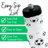 50 Strong 22oz Kids Sports Squeeze Water Bottle  BPA-Free with Pull Top Cap  Durable & Reusable for School, Boys & Girls  Made in USA  Soccer Theme view 4