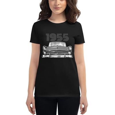 1955 Fairlane American Antique Classic Car Women's Short Sleeve t-Shirt Black
