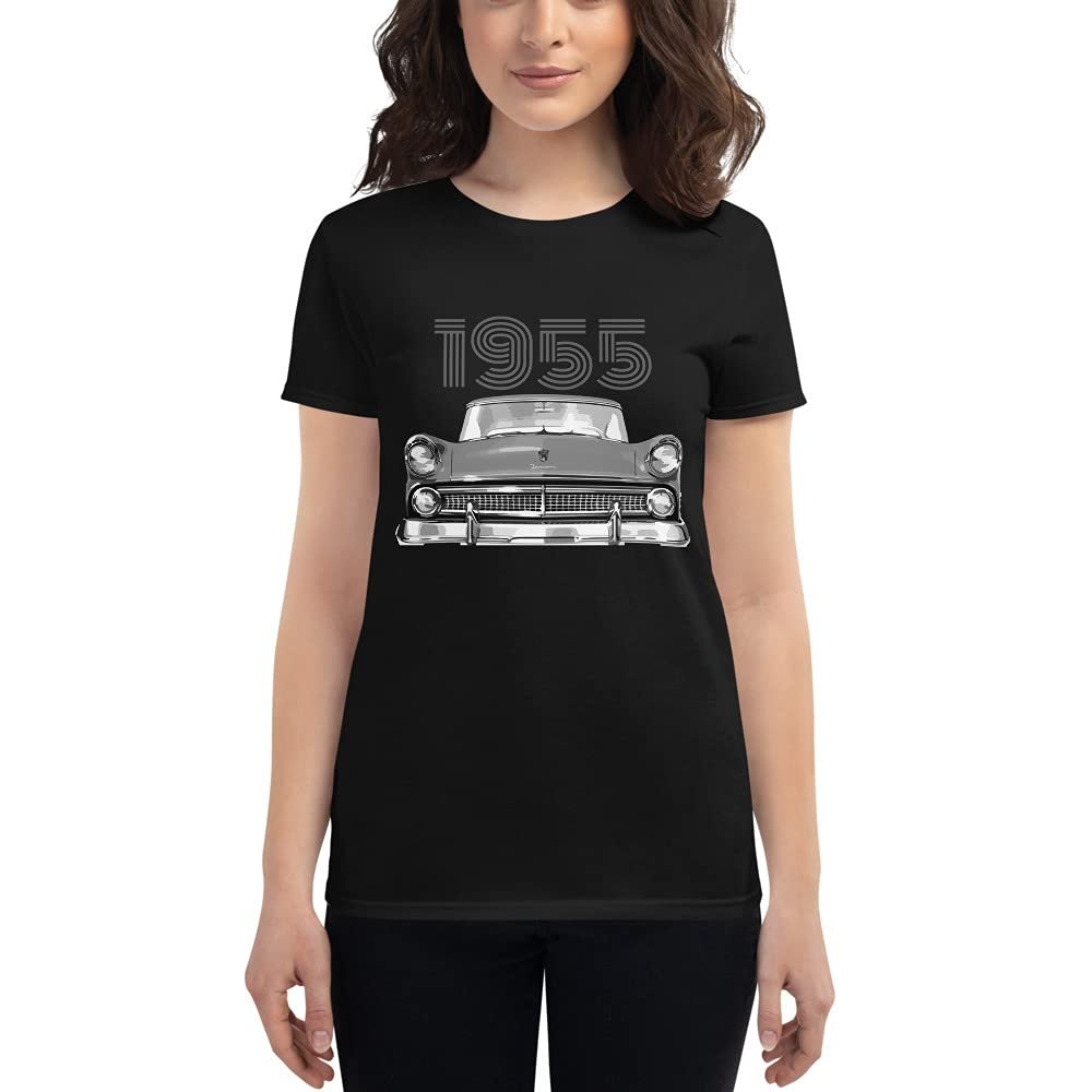 1955 Fairlane American Antique Classic Car Women's Short Sleeve t-Shirt Black