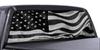 FGD Truck Rear Window Wrap Black & White American Flag Perforated Vinyl Decal view 1