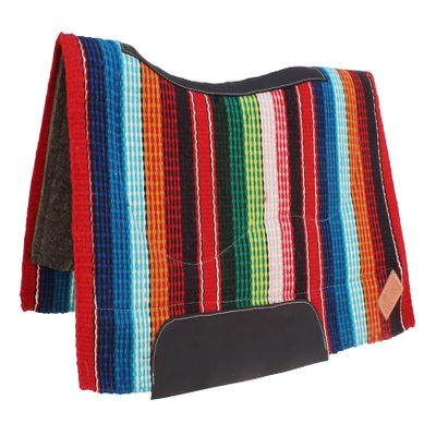 CHALLENGER Horse Western Handwoven Serape New Zealand Wool Contoured Felt Saddle Pad 39228