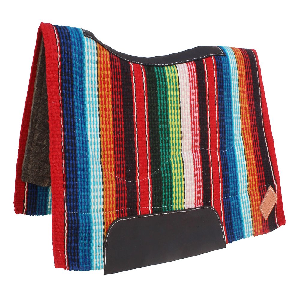CHALLENGER Horse Western Handwoven Serape New Zealand Wool Contoured Felt Saddle Pad 39228