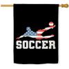 American Pride Summer Games Gifts USA Sports Soccer Double Sided 28x40 House Flag view 3